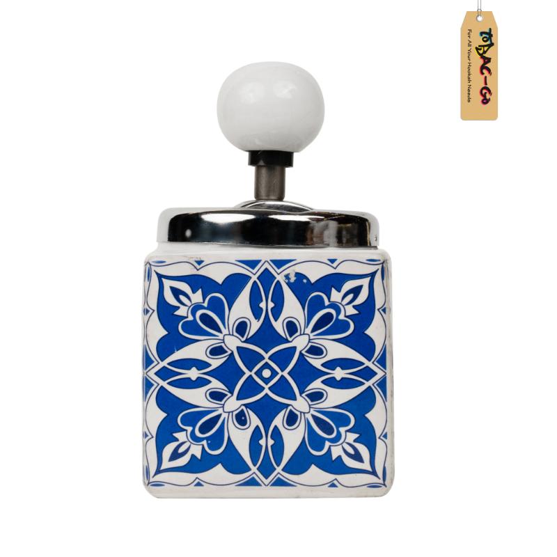 Blue Flower Vacuum Ashtray 5 Inches